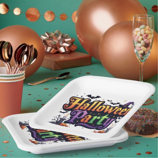 Halloween Party Papieren Bordje (Multi)