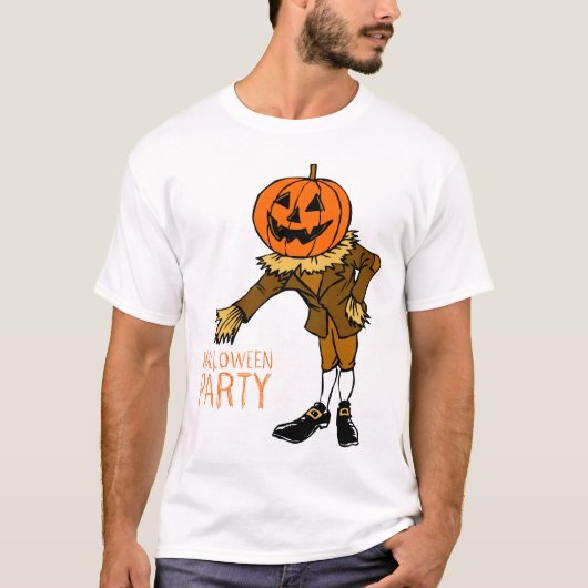 Halloween Party Pompoen Guy Clip Art, Halloween T-shirt (Voorkant)