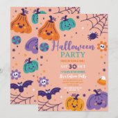 Halloween Party Pompoenen Vleermuizen Kinder Fun S Kaart (Voorkant / Achterkant)