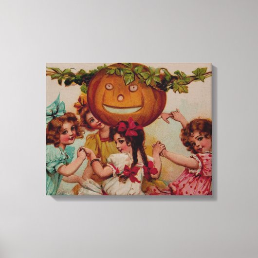 Halloween Party Pumpkin Canvas Afdruk (Voorkant)