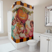 Halloween Party Pumpkin Douchegordijn (In situ)