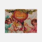 Halloween Party Pumpkin  Fleece Deken (Voorkant (Horizontaal))