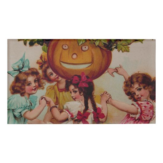 Halloween Party Pumpkin Naambadge (Voorkant)
