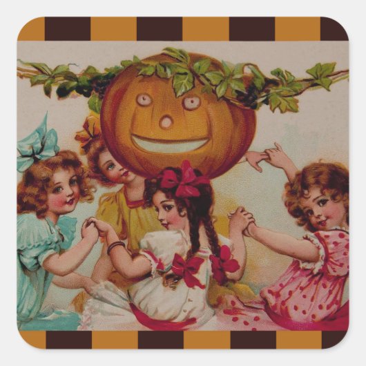 Halloween Party Pumpkin Vierkante Sticker (Voorkant)