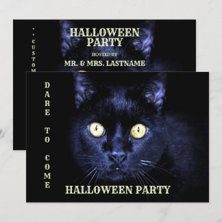 Halloween Party Scary Black Cat Horror Night Kaart