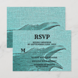 Halloween Party Scary Craw Blauwgroen Spooky RSVP Kaartje
