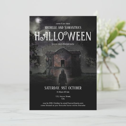 Halloween Party Scary Dark Hauning House Custom Kaart (Staand voorkant)