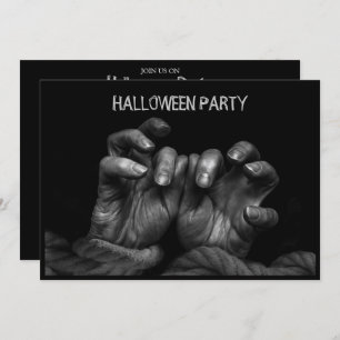 Halloween Party Scary Evil Hands Black Spooky Kaart
