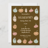 Halloween Party Schattigee Pastel Pompoenen Kaart (Voorkant)