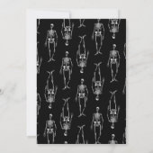 Halloween party schedel zwart uitnodiging (Achterkant)