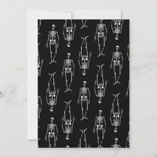 Halloween party schedel zwart uitnodiging (Achterkant)