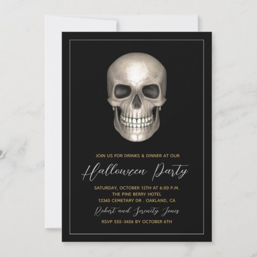 Halloween Party Skeleton Invitation (Devant)