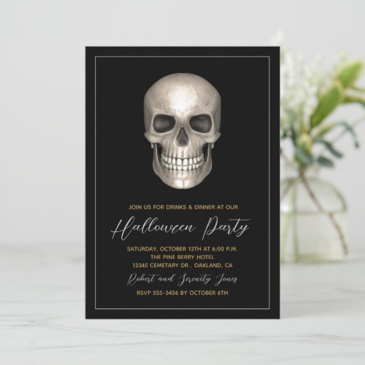 Halloween Party Skeleton Invitation (Debout devant)