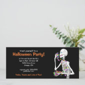 Halloween Party Skeleton Kaart (Staand voorkant)