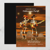 Halloween Party Skeleton Musicians Kaart (Voorkant / Achterkant)