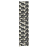 Halloween Party Skull Pattern Zwarte Tafelloper (Voorkant)