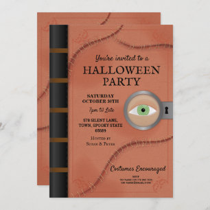 Halloween Party Spell Book Hocus Eye Horror Kaart