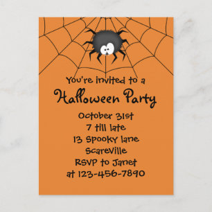 Halloween Party Spider Uitnodiging Briefkaart