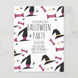 Halloween Party Spider Witch Pet Snoep Briefkaart