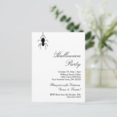 Halloween Party Spiders Black White Invitation Feestdagenkaart (Staand voorkant)