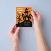 Halloween Party Spooktacular Haunted House Flyer (Hand)
