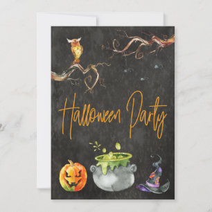 Halloween Party Spooky Pumpkin Owl Spider Kostuum Kaart