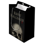 Halloween Party Spooky Skull Medium Cadeauzakje (Voorkant Gekanteld)