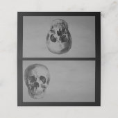 Halloween Party Spooky Skull Place Card (Buitenkant ongevouwen)