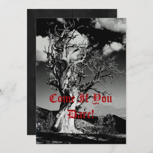 Halloween Party Spooky Tree Monster Bash Kaart (Voorkant / Achterkant)