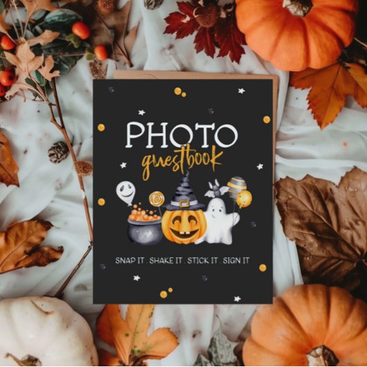 Halloween Party Spooky Verjaardag Guestbook Sign Poster