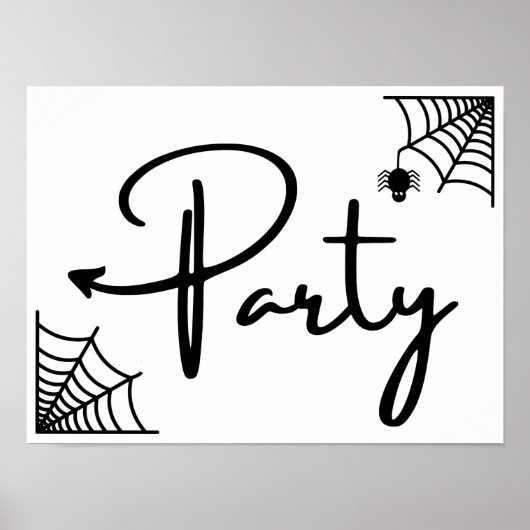 Halloween Party this way arrow left Poster (Voorkant)