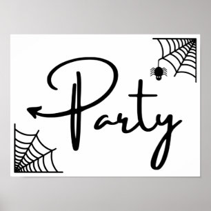 Halloween Party this way flèche gauche Poster