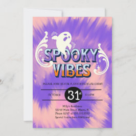 Halloween Party Tie Dye Ghost Spooky Vibes Kaart