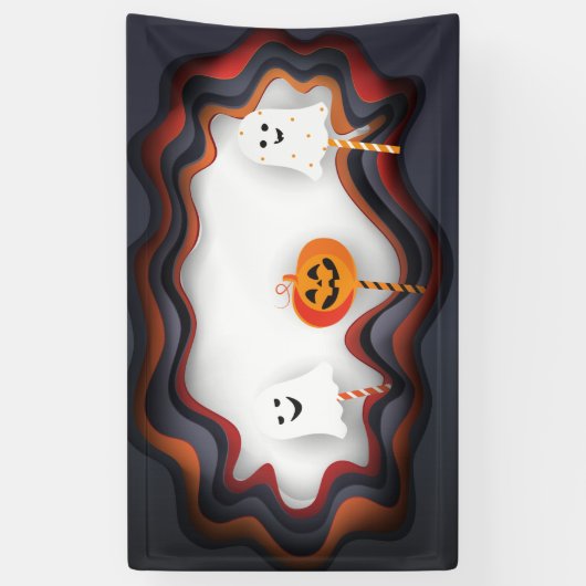 Halloween Party "Treat or Trick" Fun Cast Spandoek (Verticaal)