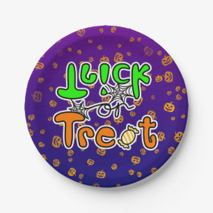 Halloween Party Trick or treat Papieren Bordje