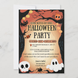 Halloween Party Typografie Modern Instant Download Kaart
