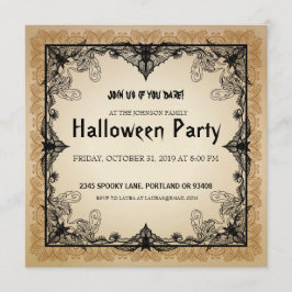 Halloween Party Uitnodiging  Gothic Bats