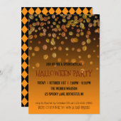 Halloween party uitnodiging Jack O' lantaarn regen (Voorkant / Achterkant)