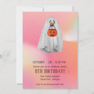 Halloween Party Uitnodiging met Ghost Dog