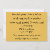 Halloween Party Uitnodiging Ouders hebben date avo (Achterkant)