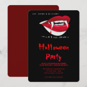 Halloween Party Vampier Tanden Gotisch Kaart (Voorkant / Achterkant)