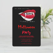 Halloween Party Vampier Tanden Gotisch Kaart (Staand voorkant)