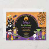 Halloween Party verjaardagsuitnodiging gepersonali Kaart (Voorkant)