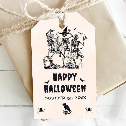 Halloween Party Volwassen Gotische Schedel Cadeaulabel