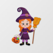 Halloween Party voor Kids Witch Raamsticker (Vel)
