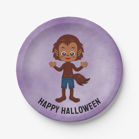 Halloween Party voor Kinderen Weerwolf Papier Bord (Voorkant)