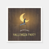 Halloween Party, Waterverf Bat & Moon, Rustiek Servetten (Voorkant)