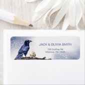 Halloween Party Waterverf Raven Etiket (Insitu)