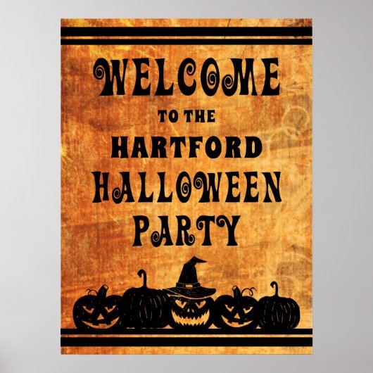 Halloween Party Welkom gepersonaliseerd Poster (Voorkant)