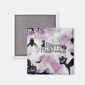 Halloween Party Zwarte Kat Boze Pompoenen Enge Uil Magneet (Voorkant / Achterkant)